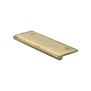 HAMEP100 38-PB Heritage Brass Hammered EP Edge Pull Cabinet Handle 100mm Polished Brass finish