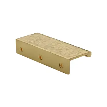 Click Here To Enlarge This Photo Of HAMEPR100 40-PB Heritage Brass Hammered EPR Edge Pull Cabinet Handle 100mm Polished Brass finish