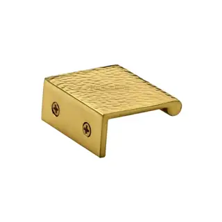 HAMEPR50 40-PB Heritage Brass Hammered EPR Edge Pull Cabinet Handle 50mm Polished Brass finish