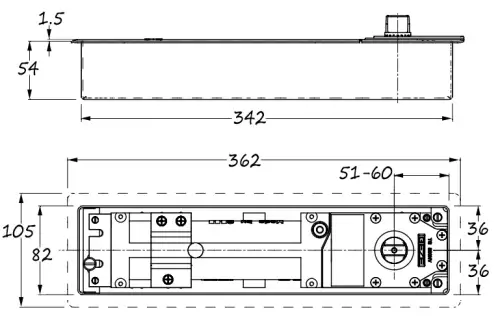 Click Here To Enlarge This Photo Of 136519 GEZE TS550NV Power Size 3-6 Hold Open Heavy Duty Floor Spring Door Closer for Single/Double Action Doors with Backcheck & Delayed Action (Body Only)