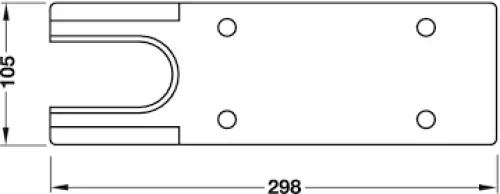 Click Here To Enlarge This Photo Of 102127 GEZE Satin Stainless Steel Coverplate to suit TS500NV Floor Spring