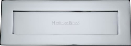 Click Here To Enlarge This Photo Of V850 356-PC Heritage Brass Letterplate 14" x 4 ½" Polished Chrome Finish