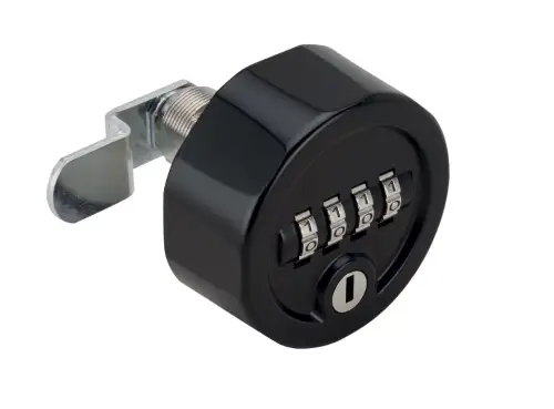 Click Here To Enlarge This Photo Of L26856 - RONIS C4 Combination Cam Lock With Key Override - Black