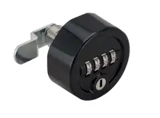 L26856 - RONIS C4 Combination Cam Lock With Key Override - Black