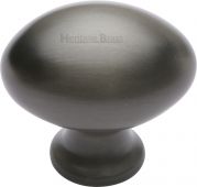 C114 32-MB Heritage Brass Cabinet Knob Victorian Oval Design 32mm Matt Bronze Finish