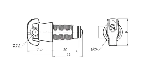 Click Here To Enlarge This Photo Of L26822 - RONIS 23750 32mm Nut Fix Latchlock to suit 7.5mm Padlock - 32mm