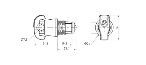 Click Here To Enlarge This Photo Of L26821 - RONIS 23720 19.5mm Nut Fix Latchlock to suit 7.5mm Padlock - 19.5mm