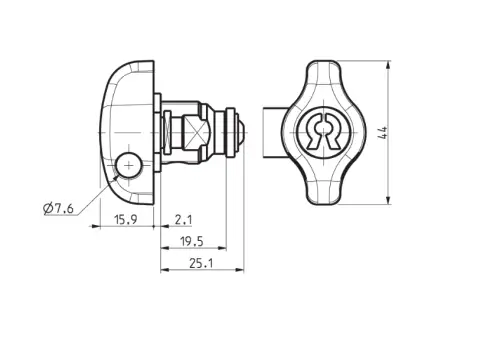 Click Here To Enlarge This Photo Of L26819 - RONIS 22520 19.5mm Nut Fix Latchlock to suit 7.6mm Padlock - 19.5mm