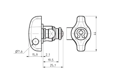 Click Here To Enlarge This Photo Of L26818 - RONIS 22510 19.5mm Nut Fix Latchlock to suit 7.6mm Padlock - 19.5mm