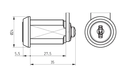 Click Here To Enlarge This Photo Of L26811 - RONIS 26210 Nut Fix Master Keyed Camlock - 27.5mm MK (KT Series)