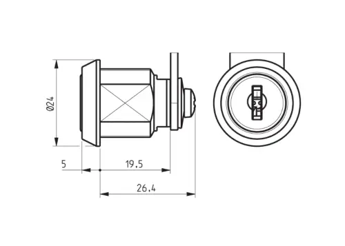 Click Here To Enlarge This Photo Of L26810 - RONIS 25300 Nut Fix Master Keyed Camlock - 19.5mm MK (CC Series)
