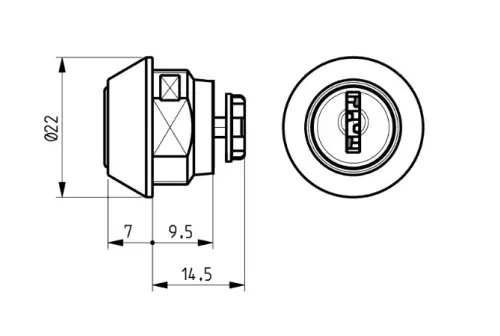 Click Here To Enlarge This Photo Of L26808 - RONIS 8800 Nut Fix Master Keyed Mini  Camlock - 8.5mm MK (SM Series)