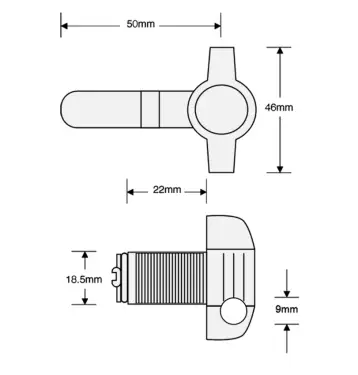 Click Here To Enlarge This Photo Of AS9948 - ASEC Cranked Cam Latchlock to suit 9mm Padlock - 20mm Cranked Cam Latchlock