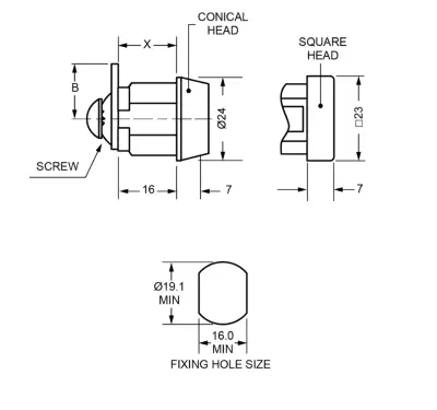 Click Here To Enlarge This Photo Of 10441 - Lowe & Fletcher 1334 Nut Fix Camlock - 16mm KD