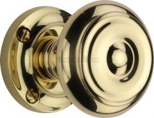 V872-PB Heritage Brass Mortice Knob on Rose Aylesbury Design Polished Brass Finish