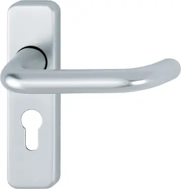 Click Here To Enlarge This Photo Of 138S/267U (AR200S/13) Hoppe Sprung Euro Profile Lock Levers 47.6mm Centres - Satin Anodised Aluminium (2655916)