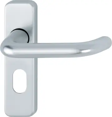 Click Here To Enlarge This Photo Of 138S/267U (AR200S/14) Hoppe Sprung Oval Profile Lock Levers 48.5mm Centres - Satin Anodised Aluminium (2655941)
