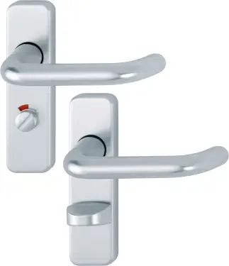 Click Here To Enlarge This Photo Of 138S/267UR (AR200S/15) Hoppe Sprung Bathroom Levers 57mm Centres - Satin Anodised Aluminium (2655975)