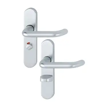 Click Here To Enlarge This Photo Of 138S/2600 (AR200S/35) Hoppe Sprung Bathroom Levers 57mm Centres - Satin Anodised Aluminium (87108222)