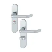 138S/2600 (AR200S/35) Hoppe Sprung Bathroom Levers 57mm Centres - Satin Anodised Aluminium (87108222)