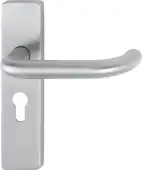 E138F/202K-A4 (AR361/13) Hoppe Euro Profile Levers 47.6mm Centres on Plate - Satin Stainless Steel (87100966)