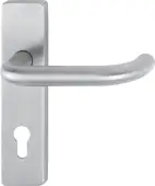 E138F/202K-A4 (AR361/13-72) Hoppe Euro Profile Levers 72mm Centres on Plate - Satin Stainless Steel (87100968)