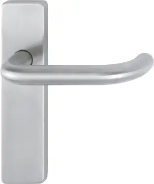 Click Here To Enlarge This Photo Of E138F/202K-A4 (AR361/11) Hoppe Long Plate Latch Levers - Satin Stainless Steel (87100962)
