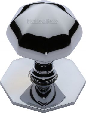 Click Here To Enlarge This Photo Of V880-PC Heritage Brass Octagon Centre Door Knob 2 ½" Polished Chrome Finish