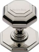 V890-PNF Heritage Brass Octagon Centre Door Knob 3" Polished Nickel Finish