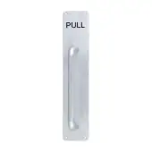 AR205/225FF-P-PULL Hoppe 19mm Dia x 225mm (375mm Plate) Pull Handle on Plate engraved 'PULL' - Satin Anodised Aluminium