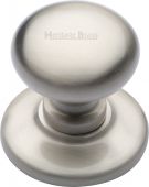 V901-SN Heritage Brass Centre Door Knob Round Design 3" Satin Nickel Finish