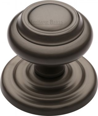 Click Here To Enlarge This Photo Of V905-MB Heritage Brass Centre Door Knob Round Design 3 ½" Matt Bronze Finish