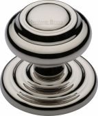 V905-PNF Heritage Brass Centre Door Knob Round Design 3 ½" Polished Nickel Finish