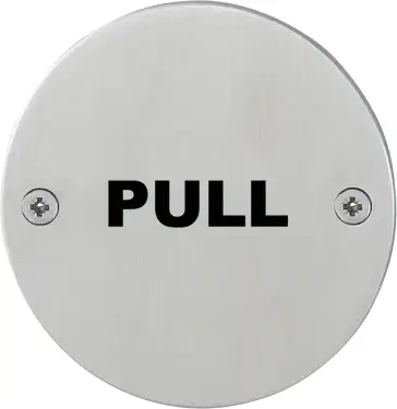 Click Here To Enlarge This Photo Of AR308-PULL Hoppe 76mm "Pull" Sign - Satin Stainless Steel (605217)