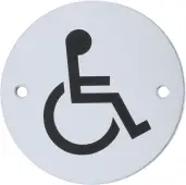 AR903D-SAA Hoppe 76mm Circular Disabled Sign - Satin Anodised Aluminium (8511305)