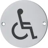 AR903D-SSS Hoppe 76mm Circular Disabled Sign - Satin Stainless Steel (8511312)