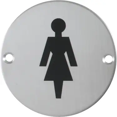 Click Here To Enlarge This Photo Of AR903F-SSS Hoppe 76mm Circular Female Sign - Satin Stainless Steel (8511340)