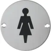 AR903F-SSS Hoppe 76mm Circular Female Sign - Satin Stainless Steel (8511340)