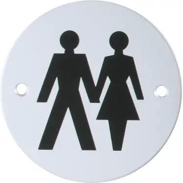 Click Here To Enlarge This Photo Of AR903U-SAA Hoppe 76mm Circular Unisex Sign - Satin Anodised Aluminium (87100544)