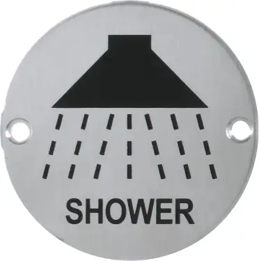 Click Here To Enlarge This Photo Of AR911-SSS Hoppe 76mm Circular Shower Symbol - Satin Stainless Steel (87105704)