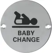 AR913-SSS Hoppe 76mm Circular Baby Change Symbol - Satin Stainless Steel (87105708)