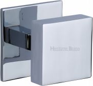 V908-PC Heritage Brass Centre Door Knob Square Design 3" Polished Chrome Finish
