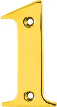 Click Here To Enlarge This Photo Of AR740-1-PBR Hoppe Face Fix Numeral 1 - Polished Brass (87143561)