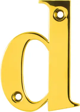 Click Here To Enlarge This Photo Of AR740-D-PBR Hoppe Face Fix Letter D - Polished Brass (50000172)