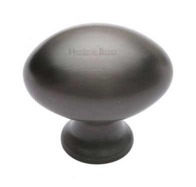 Click Here To Enlarge This Photo Of C114 38-MB Heritage Brass Cabinet Knob Victorian Oval Design 38mm Matt Bronze Finish