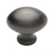 C114 38-MB Heritage Brass Cabinet Knob Victorian Oval Design 38mm Matt Bronze Finish
