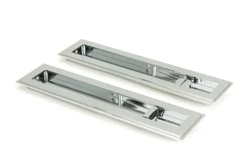 Click Here To Enlarge This Photo Of 47180 From the Anvil Polished Chrome 250mm Art Deco Rectangular Pull -Privacy Set