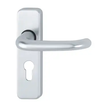 Click Here To Enlarge This Photo Of 173/266U-PZ Hoppe Strasbourg Euro Profile Lock Levers on Plate - Aluminium (3413530)