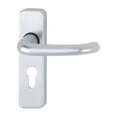 173/266U-PZ Hoppe Strasbourg Euro Profile Lock Levers on Plate - Aluminium (3413530)