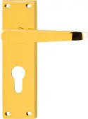 AR5000/13 Hoppe Victorian Straight Euro Profile Lock Levers on Plate - Polished Brass (87115923)